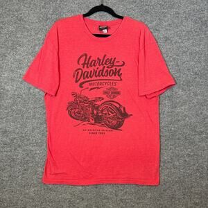 Harley Davidson Shirt Mens Large Red Short Sleeve Crewneck Tshirt Short Sleeve